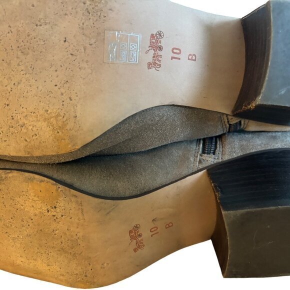 COACH Womens Taupe Bootie Pauline Size‎ 9 M Leather Ankle Boots Suede Strappy - Picture 11 of 16